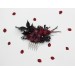 Purple, Burgundy & Black Flower Combs – Gothic Wedding Hair Accessories