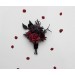 Burgundy, Purple & Black Boutonniere Set – Gothic Wedding Buttonholes