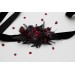 Purple, Burgundy & Black Flower Belt – Gothic Faux Floral Sash for Wedding