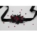 Purple, Burgundy & Black Flower Belt – Gothic Faux Floral Sash for Wedding