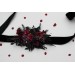 Purple, Burgundy & Black Flower Belt – Gothic Faux Floral Sash for Wedding