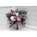 Deep Purple, Lilac & White Bouquets – Boho Faux Wedding Flowers