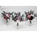 Deep Purple, Lilac & White Table Flowers – Mini Faux Bouquets for Wedding Decor