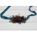 Purple, Teal, Red & Magenta Flower Belt – Jewel-Tone Faux Floral Sash for Wedding