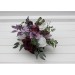 Deep Purple, Lilac & White Centerpiece – Faux Wedding Flowers in Hat Box