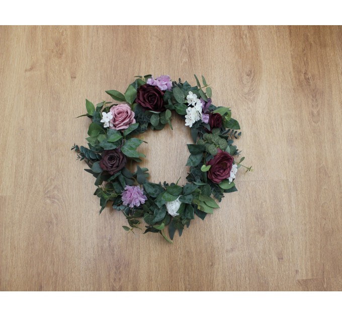 Lantern Wreath Centerpiece – Faux Floral Ring for Wedding Table Decor