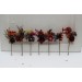 Burgundy, Purple & Rust Hair Pins – Set of 7 Faux Floral Wedding Accessories
