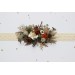 Vintage Rustic Flower Belt – Earthy Faux Floral Bridal Sash