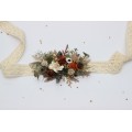 Vintage Rustic Flower Belt – Earthy Faux Floral Bridal Sash