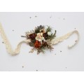 Vintage Rustic Wrist Corsage – Earthy Faux Floral Bracelet for Wedding