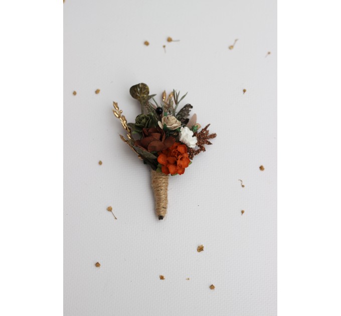 Vintage Rustic Wedding Boutonnieres – Earthy Faux Floral Accessories for Groom
