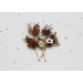 Vintage Rustic Hair Pins – Set of 5 Earthy Faux Floral Bridal Bobby Pins