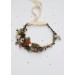 Vintage Rustic Flower Crown – Earthy Faux Floral Bridal Hair Wreath