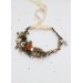 Vintage Rustic Flower Crown – Earthy Faux Floral Bridal Hair Wreath