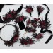 Purple, Burgundy & Black Hair Pins – Gothic Wedding Floral Hair Accessories Set