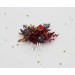 Burgundy, Purple & Rust Flower Combs – Faux Floral Wedding Hair Accessories