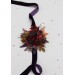 Burgundy, Purple & Rust Wrist Corsage – Faux Floral Wedding Bracelet