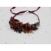 Burgundy, Purple & Rust Flower Crown – Faux Floral Wedding Hair Wreath