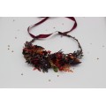 Burgundy, Purple & Rust Flower Crown – Faux Floral Wedding Hair Wreath