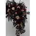 Flower Arch Arrangement in Burgundy, Black, Gold & Beige | Faux Floral Archway for Halloween Wedding