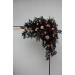 Flower Arch Arrangement in Burgundy, Black, Gold & Beige | Faux Floral Archway for Halloween Wedding