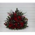 Red & Green Winter Standing Flowers – Christmas Wedding Decorations