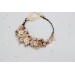 Blush Pink, Cream & Gold Flower Crown – Vintage Boho Wedding Hair Wreath