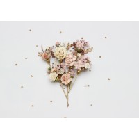  Set of  7 bobby pins in vintage boho style in blush pink, cream and gold color scheme  . Flower hair pins. Hair accessories. Flower accessories for wedding.  Bridesmaid gift. 5436