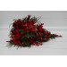 Winter Cascading Bridal Bouquet – Red Flowers & Pine Branches Faux Arrangement