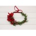 Winter Pine Flower Crown – Red & Green Christmas Hair Wreath