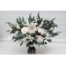 Winter Protea Bridal Bouquet – White & Sage Green Faux Wedding Flowers