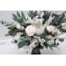 Winter Protea Bridal Bouquet – White & Sage Green Faux Wedding Flowers