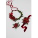Red & Green Winter Wrist Corsage – Christmas Faux Floral Bracelet