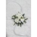 White Winter Wedding Corsage – Elegant Faux Floral Bracelet