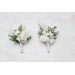White Winter Wedding Boutonnieres – Elegant Faux Floral Accessories
