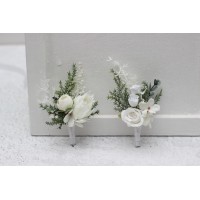 White boutonnieres for winter wedding. 5439
