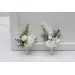 White Winter Wedding Boutonnieres – Elegant Faux Floral Accessories
