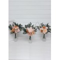 Orange & Blush Pink Table Flowers – Mini Faux Bouquets for DIY Wedding Decor