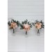Orange & Blush Pink Table Flowers – Mini Faux Bouquets for DIY Wedding Decor