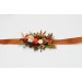 Rust, Brown, Red & Ivory Flower Belt with Berries – Fall Wedding Floral Sash
