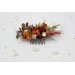 Rust, Brown, Red & Ivory Flower Combs with Berries – Fall Wedding Hair Accessories
