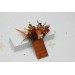 Rust, Brown, Red & Ivory Pocket Boutonniere with Berries – Faux Square Floral Accessory