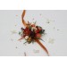 Rust, Brown, Red & Ivory Wrist Corsage with Berries – Fall Wedding Floral Bracelet