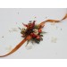 Rust, Brown, Red & Ivory Wrist Corsage with Berries – Fall Wedding Floral Bracelet