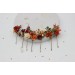 Rust, Brown, Red & Ivory Hair Pins with Berries – Set of 7 Faux Floral Wedding Accessories