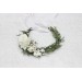White Flower Crown – Winter Faux Floral Hair Wreath for Wedding