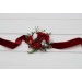 Red & White Winter Wrist Corsage – Elegant Faux Floral Bracelet