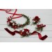 Red & White Winter Wedding Boutonnieres – Elegant Faux Floral Accessories