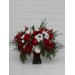 Classic Red & White Bridal Bouquet – Winter Wedding Faux Flowers