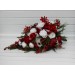 Red & White Cascading Bridal Bouquet – Winter Wedding Faux Flowers